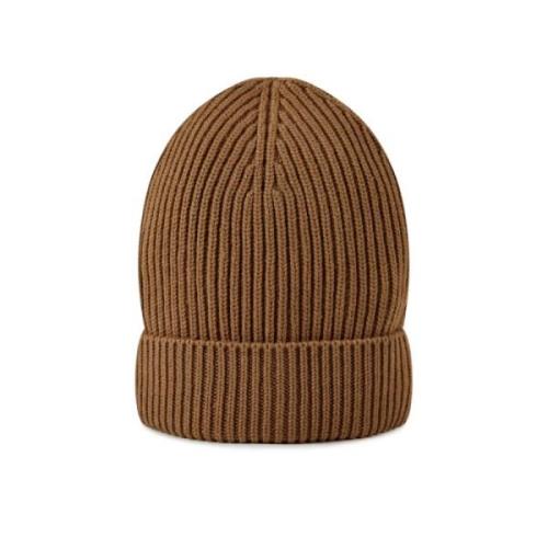 Dolce & Gabbana Räfflad Ull/Kashmir Beanie Mössa Beige, Dam