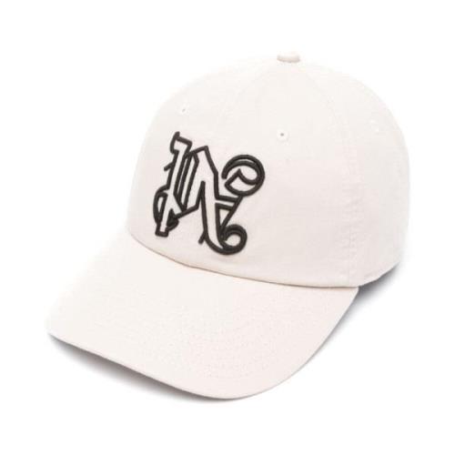 Palm Angels Monogram Logo Baseball Cap Beige/Black Beige, Herr