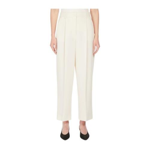 Max Mara Weekend Elegant Straight Leg Trousers Beige, Dam