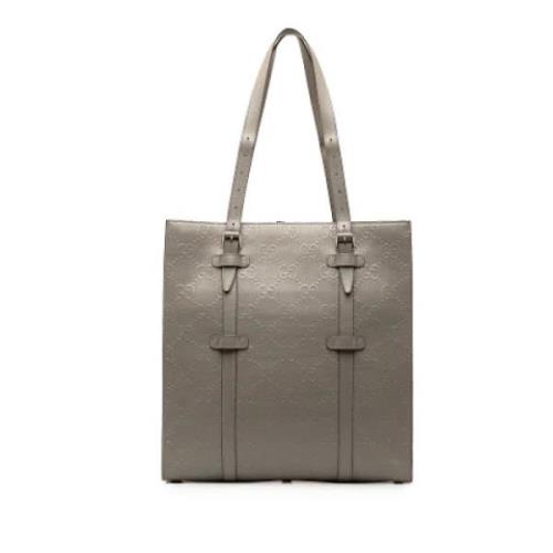 Gucci Vintage Pre-owned Laeder totevskor Gray, Dam