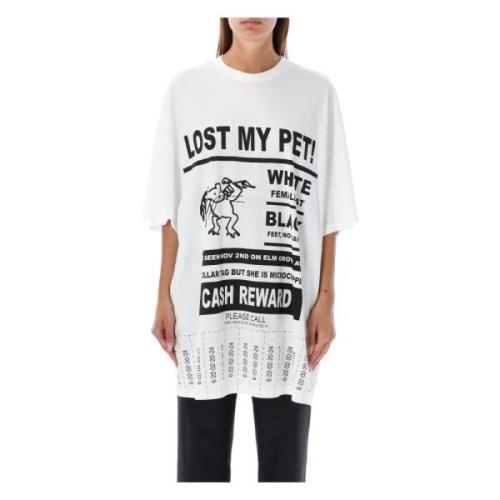 MM6 Maison Margiela Lost Pet Maxi T-shirt Vit White, Dam