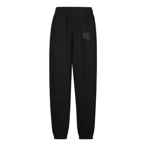 T by Alexander Wang Logo Terry Sweatpant Klassisk Stil Black, Dam