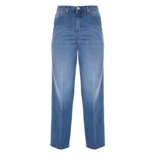 Kocca Stone-Washed Straight Leg Jeans Blue, Dam