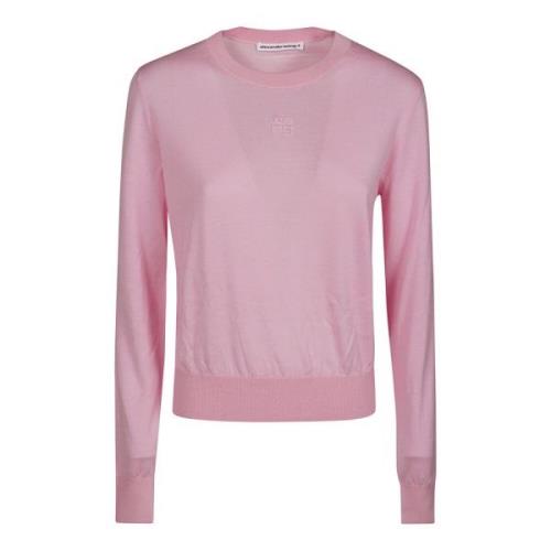 T by Alexander Wang Präglad Logotröja Pink, Dam