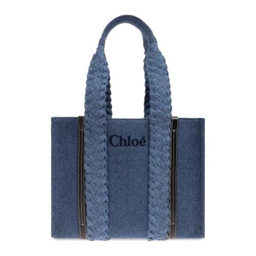 Chloé ‘Woody Large’ shoppingväska Blue, Dam