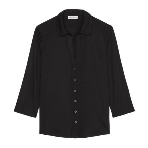 Marc O'Polo Vanlig jerseyblus Black, Dam