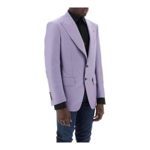 Tom Ford Slim Fit Ull Silke Blazer Purple, Herr