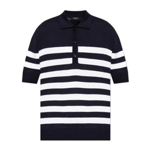 Balmain Polo med randigt mönster Blue, Herr