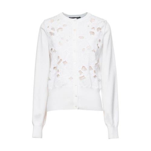 Dolce & Gabbana Stilren Cardigan med Unik Design White, Dam