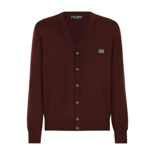 Dolce & Gabbana Stilren Cardigan med Unik Design Red, Herr