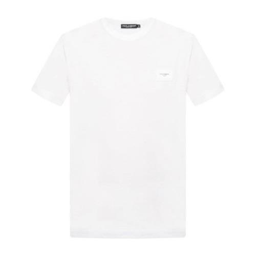 Dolce & Gabbana Vita T-shirts - Normal passform, Rund hals, Korta ärma...