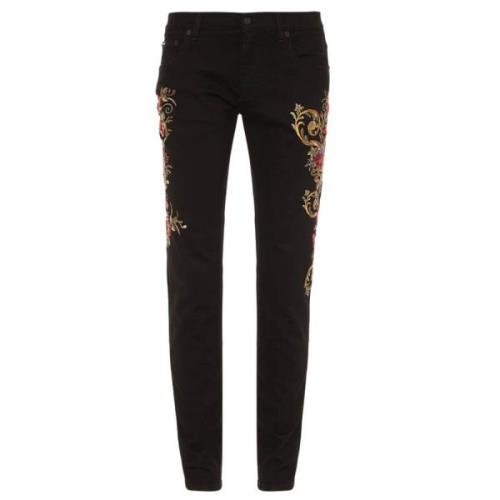 Dolce & Gabbana Slim Fit Denim Jeans Black, Herr