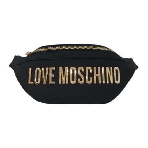 Love Moschino Logotyp Midjeväska Svart Black, Dam