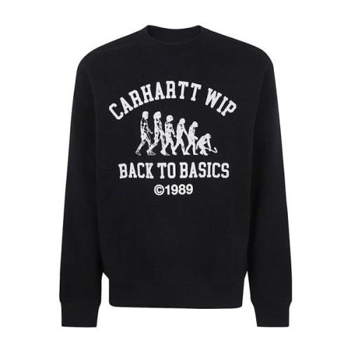 Carhartt Wip Svart Vit Main Basics Sweatshirt Black, Herr