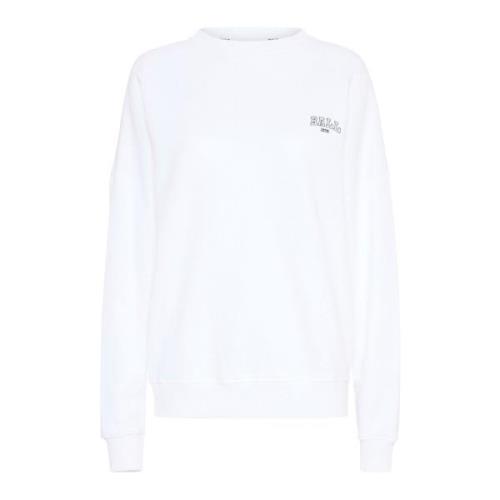 Ball Grafiskt Tryck Sweatshirt Bright White White, Dam