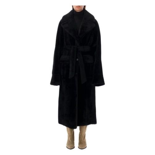 Urbancode Svart Vändbar Långrock Shearling Black, Dam