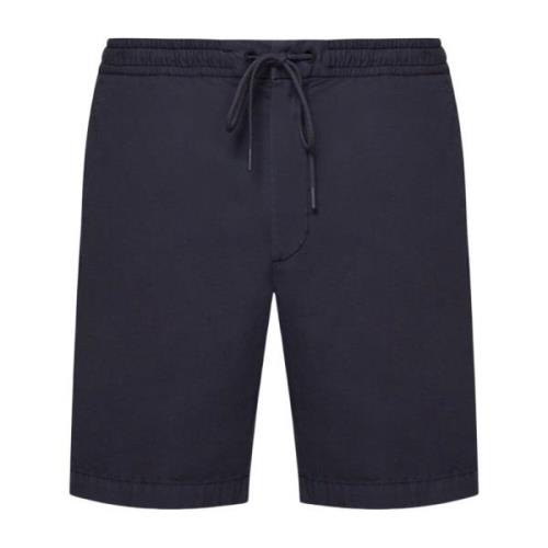 Hugo Boss Elastiska bomullspoplin avslappnade passform shorts Blue, He...