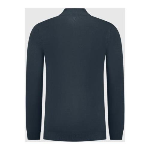 Pure Path Essentiell Stickad Halfzip Tröja Marinblå Blue, Herr