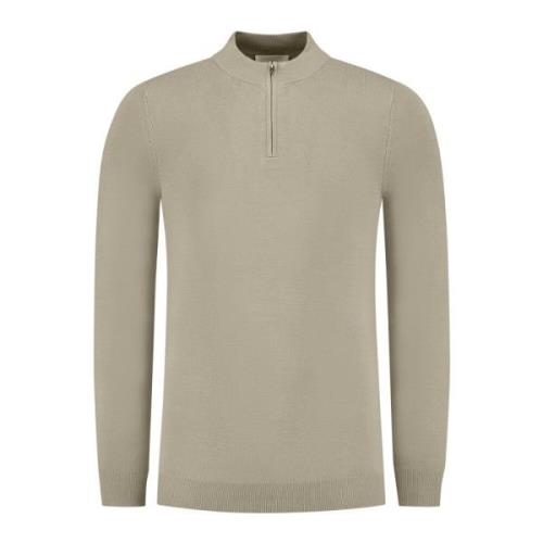 Pure Path Essentiell Stickad Halfzip Tröja Grå Gray, Herr