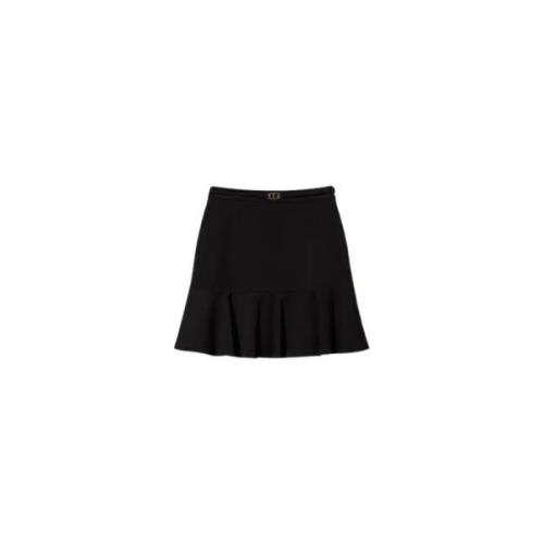 Twinset Ovalt Bälte Mini Kjol Black, Dam