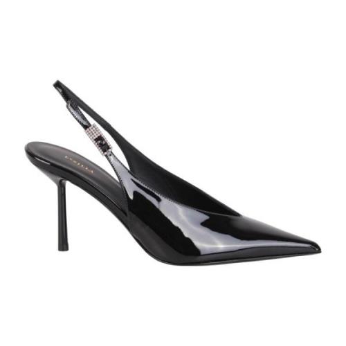 Le Silla Patentläderpumps med slingback-rem Black, Dam