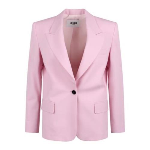 Msgm Blazer med applikation och logotyp Pink, Dam