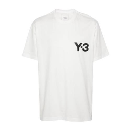 Y-3 Vit Logotyp Kortärmad Tee White, Herr