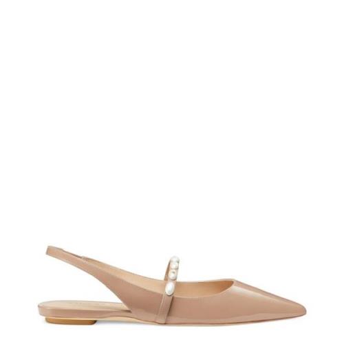 Stuart Weitzman Pärla Slingback Platt Sko Pink, Dam