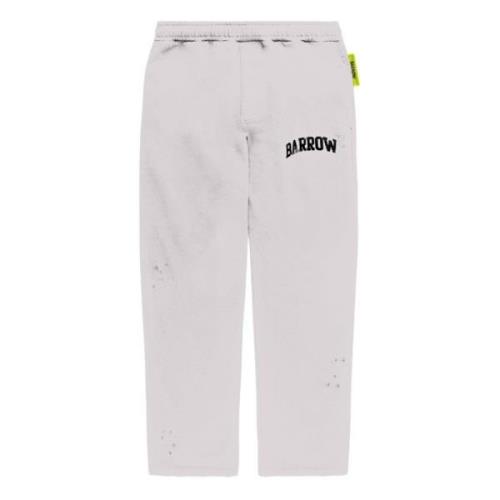 Barrow Stone Washed Sweatpants med Front Print White, Unisex