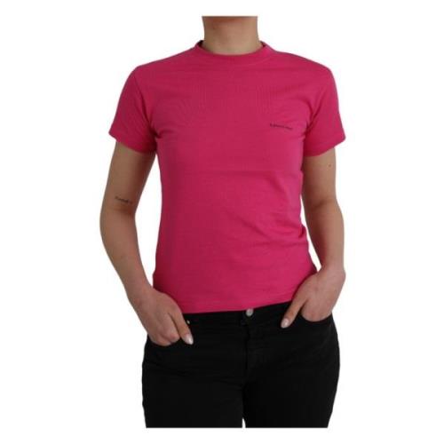 Balenciaga Rosa Bomull Rund Hals Kortärmad T-shirt Pink, Dam