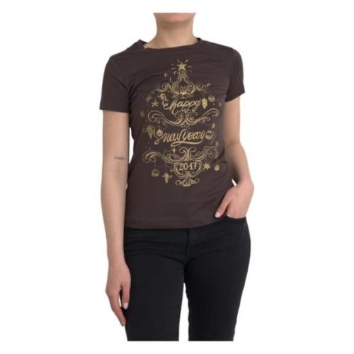 Dolce & Gabbana Brun Grafiskt Tryck T-shirt 2017 Brown, Dam