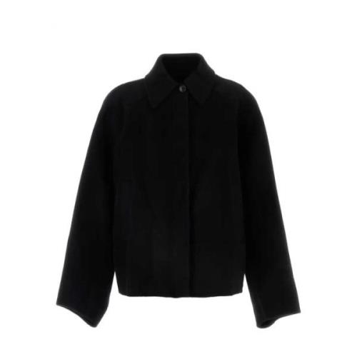 Loulou Studio Svart Cropped Coat Black, Dam