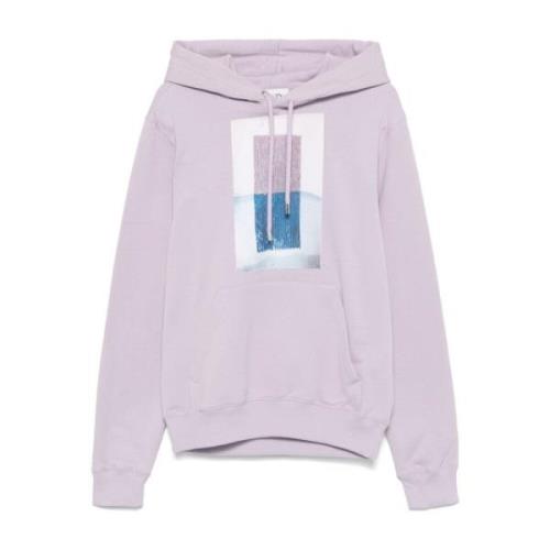 Lanvin Lila Bomull Jersey Hoodie Tröja Purple, Herr