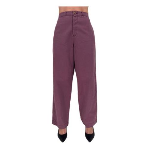 B Sides Lila Baggy Fit Bomull Chino Purple, Dam