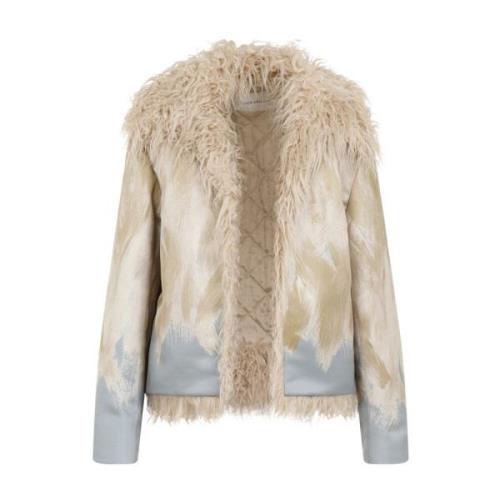 Dries Van Noten Elegant Beige Coat Aw24 Beige, Dam