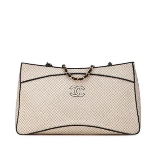 Chanel Vintage Pre-owned Bomull totevskor Beige, Dam