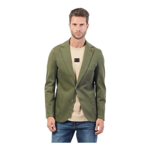 Mulish Gröna Jackor Slim Fit Piquet Bomull Green, Herr