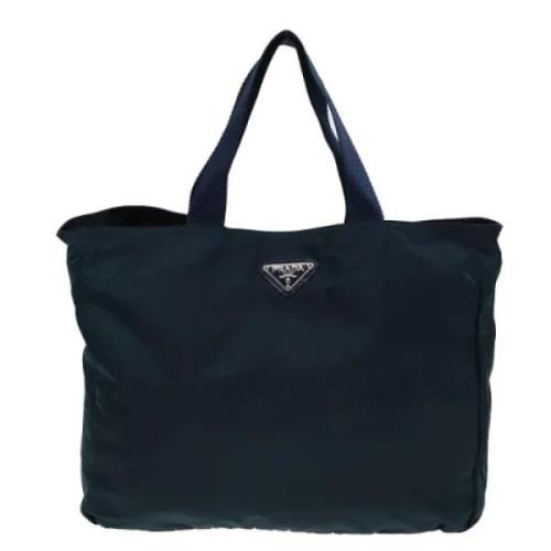 Prada Vintage Pre-owned Tyg totevskor Blue, Dam