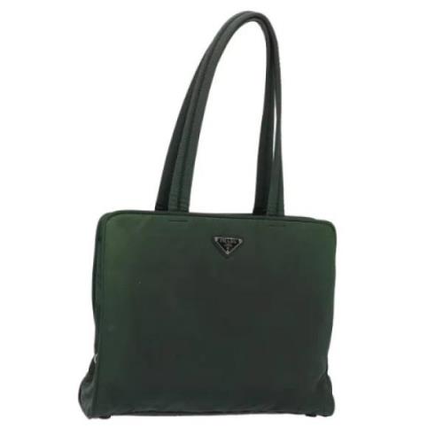 Prada Vintage Pre-owned Nylon totevskor Green, Dam