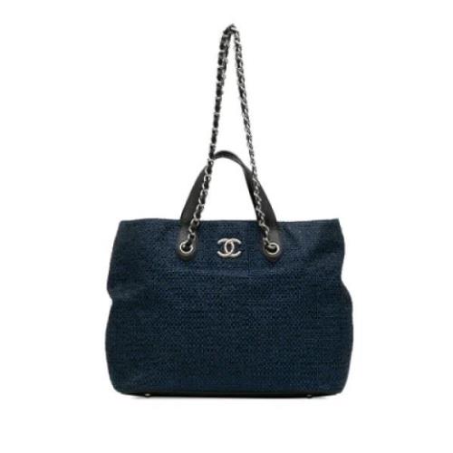 Chanel Vintage Pre-owned Tyg totevskor Blue, Dam