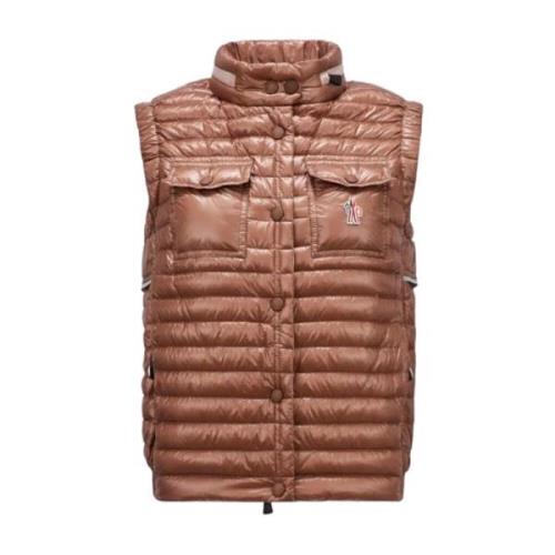 Moncler Utomhus dunväst med huva Brown, Dam