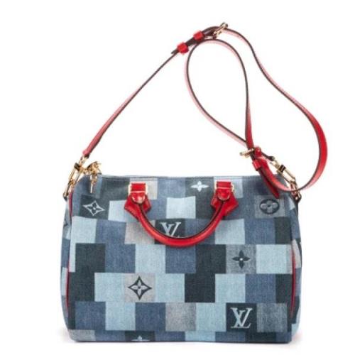 Louis Vuitton Vintage Pre-owned Canvas handvskor Blue, Dam