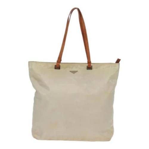 Prada Vintage Pre-owned Tyg totevskor White, Dam