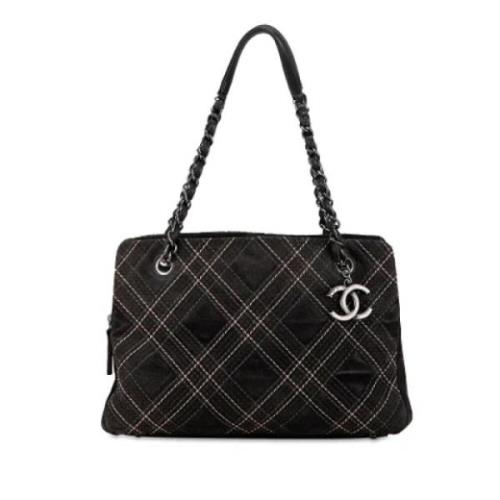 Chanel Vintage Pre-owned Mocka totevskor Gray, Dam