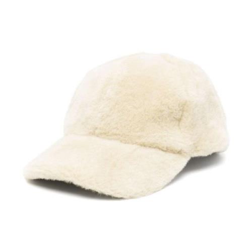 Stand Studio Faux-Fur Beige Hat Peak Lapels Beige, Dam