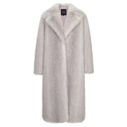 Cesare Gaspari Lyxig Faux Fur Coat Natalie - Vit White, Dam