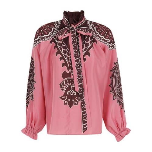 La DoubleJ Blommig Blus Pink, Dam