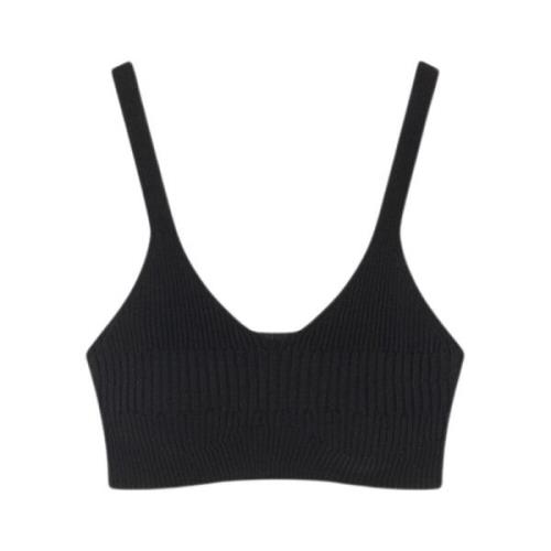 Aeron Ribbstickad Bralette i Svart Black, Dam