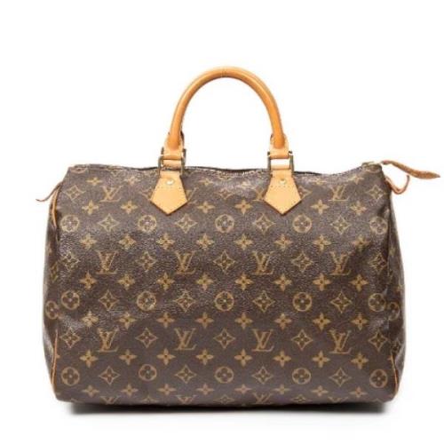 Louis Vuitton Vintage Pre-owned Belagd canvas handvskor Brown, Dam