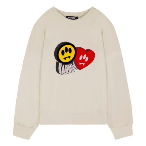 Barrow Sweatshirt med rund hals och tryck White, Unisex